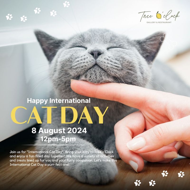 Tree O'clock Gallery & Restaurant - Celebrate International Cat Day