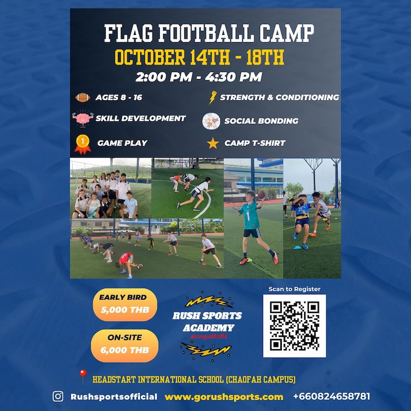 Rush Sports Academy Thailand - Flag Football Camp