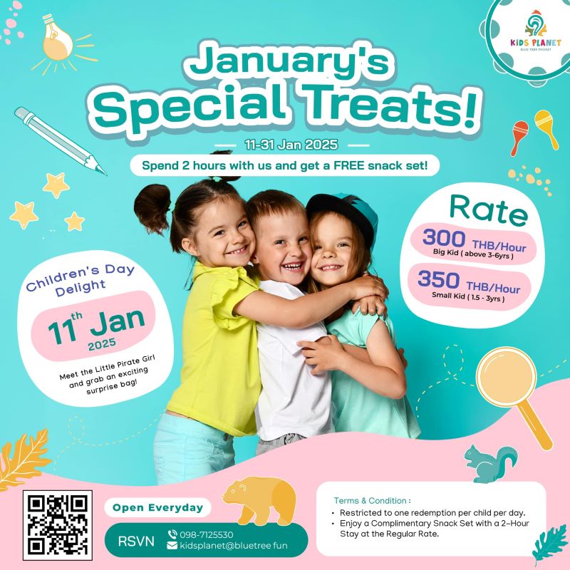 Kids Planet at Blue Tree Phuket - January's Special Treats